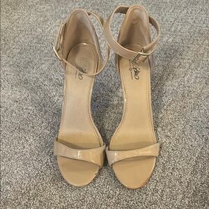 Beige Ankle Strap Heels